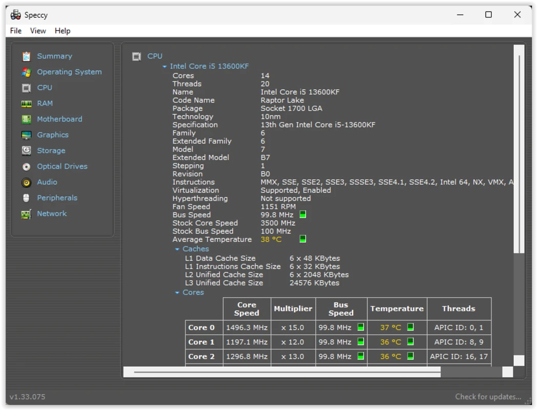 Speccy screenshots 12